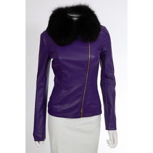 NWOT Jitrois Stretch Lambskin Leather Fox Fur Jacket sz 36 US 4 $5875